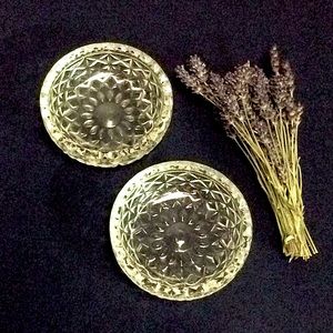🐞 Small Vintage Clear-Cut Glass Candy or Garnish Dishes